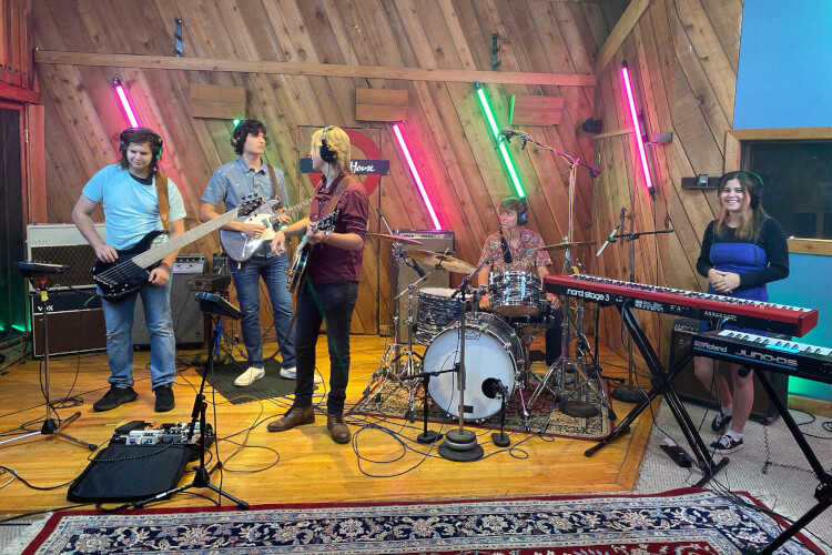 School of Rock 2021 AllStars students perform songs at Carriage House Studios in Stamford